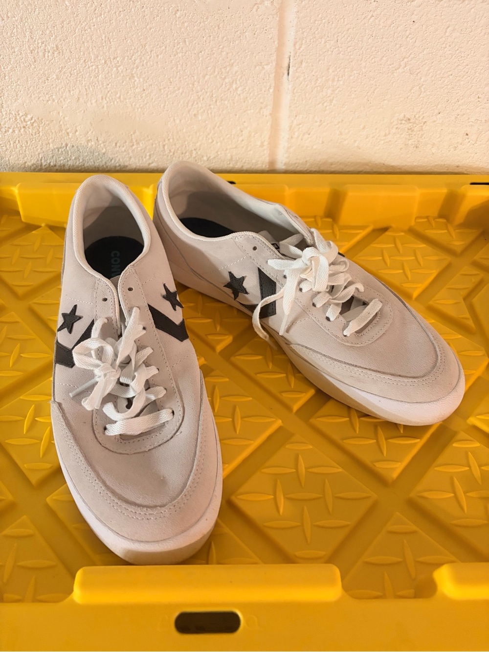 Converse White Low-Top Sneakers with Black Star